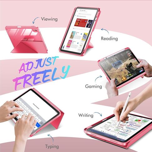 INFILAND Case for iPad (A16) 11th Generation 11 Inch 2025/10th Generation 10.9 Inch 2022,Multi-Angles Stand,Slim Protective Magnetic Origami Cover with Clear Back Shell (Navy Blue) in Kuwait