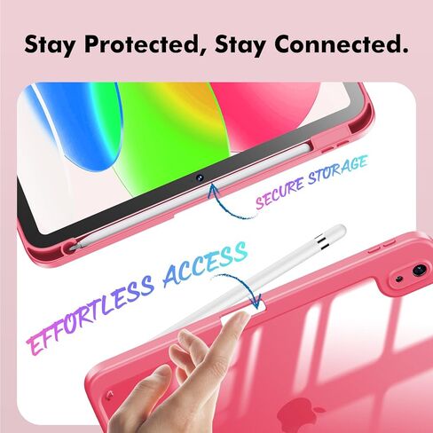 INFILAND Case for iPad (A16) 11th Generation 11 Inch 2025/10th Generation 10.9 Inch 2022,Multi-Angles Stand,Slim Protective Magnetic Origami Cover with Clear Back Shell (Navy Blue) in Kuwait