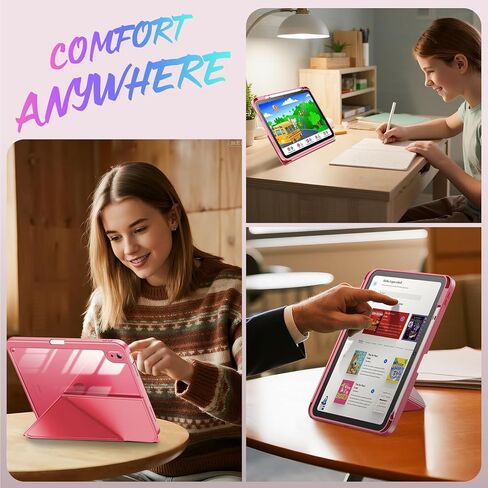 INFILAND Case for iPad (A16) 11th Generation 11 Inch 2025/10th Generation 10.9 Inch 2022,Multi-Angles Stand,Slim Protective Magnetic Origami Cover with Clear Back Shell (Navy Blue) in Kuwait