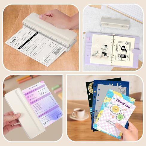 All Metal Adjustable 6-Hole Paper Puncher, A5 A6 A7 6 Ring Punch with Positioning Mark, 6 Sheet Capacities Puncher for Dairy Planner, Personal, Agenda, Binder Refill Pages in Saudi Arabia