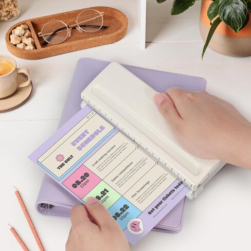 All Metal Adjustable 6-Hole Paper Puncher, A5 A6 A7 6 Ring Punch with Positioning Mark, 6 Sheet Capacities Puncher for Dairy Planner, Personal, Agenda, Binder Refill Pages in Saudi Arabia