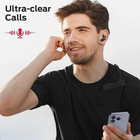 Monster N-Lite 210 Lo-Lite سماعات الأذن ، بوتوث 5.4 سماعات استريو داخل الأذن ، ميكروفون مدمج للمكالمة الواضحة الكريستالية ، وقت اللعب 32 ساعة ، شحن النوع C ، براعم الأذن المقاومة للماء للرياضة ، الأسود ، الأسود in Saudi Arabia