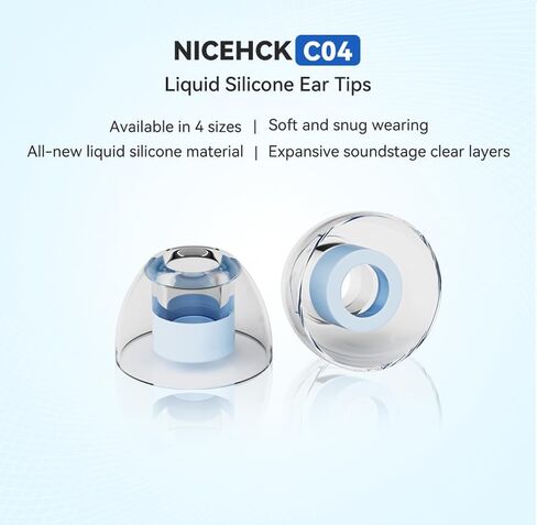 C03 Ear Tips for in-Ear Headphones, Transparent Liquid Silicone Ear Tips, 3 Pairs Soft Silicone Earbuds Tips Eartips, Fit Most in-Ear Earbuds (S/M/L, 1 Pair of Each) in Kuwait