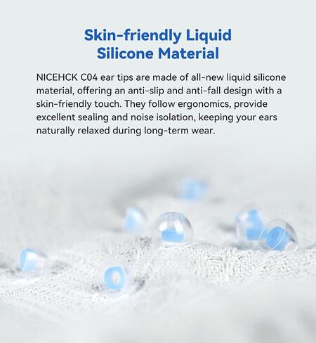 C03 Ear Tips for in-Ear Headphones, Transparent Liquid Silicone Ear Tips, 3 Pairs Soft Silicone Earbuds Tips Eartips, Fit Most in-Ear Earbuds (S/M/L, 1 Pair of Each) in Kuwait