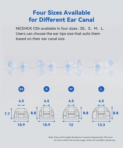 C03 Ear Tips for in-Ear Headphones, Transparent Liquid Silicone Ear Tips, 3 Pairs Soft Silicone Earbuds Tips Eartips, Fit Most in-Ear Earbuds (S/M/L, 1 Pair of Each) in Kuwait