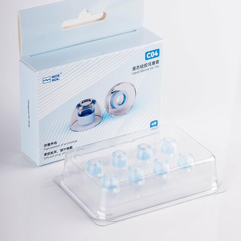 C03 Ear Tips for in-Ear Headphones, Transparent Liquid Silicone Ear Tips, 3 Pairs Soft Silicone Earbuds Tips Eartips, Fit Most in-Ear Earbuds (S/M/L, 1 Pair of Each) in Kuwait