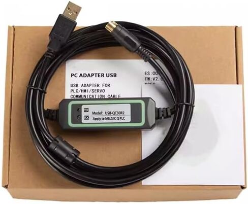 USB-QC30R2 Applicable Computer USB Port Communication Data Download Cable PLC Programming Cable High Speed and Stable Model FT232RL chip Gold-Plated Plug Black 3 Meters in Saudi Arabia
