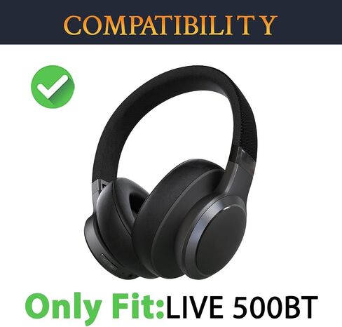 Soulwit Cooling Goling Gel Palcs لـ JBL Live 500BT/LIVE 500 BT حول سماعات الرأس اللاسلكية حول الأذن ، وسائد أذن مع رغوة عزل الضوضاء - أسود in Kuwait