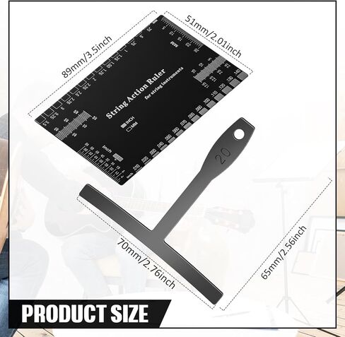 10 قطع من ادوات لوثر تتضمن 9 مقياس نصف قطر تحت الوتر و1 مسطرة قياس للحركة واداة قياس لقياس الجيتار باس وادوات اصلاح اعداد الجيتار in Kuwait