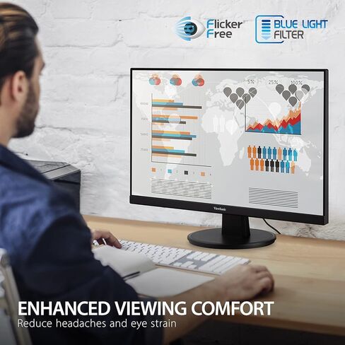 VAINOSIC VA2747-MH 27 بوصة شاشة عالية الدقة 1080 بكسل مع Freesync ، 100 هرتز ، مدي فائق الرقيقة ، العناية بالعيون ، HDMI ، VGA (متجدد) in Kuwait