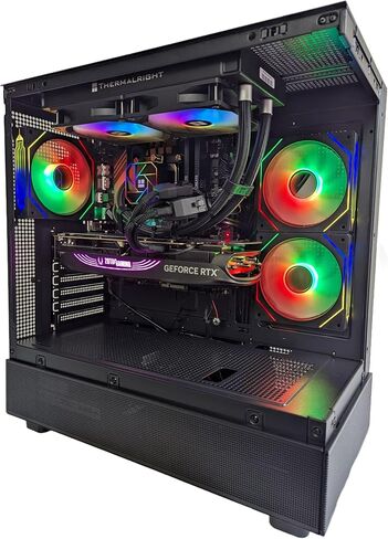 Centaurus Paladin 2 Gaming PC Intel Core Ultra 7 265k حتى 5.5 جيجا هرتز ، Radeon RX 9060 XT ، 32GB DDR5 RAM ، 1TB NVME SSD ، مبرد وحدة المعالجة المركزية السائلة ، Windows 11 Pro ، AC WiFi. سطح مكتب مخصص (Radeon RX 7600 XT) in Kuwait