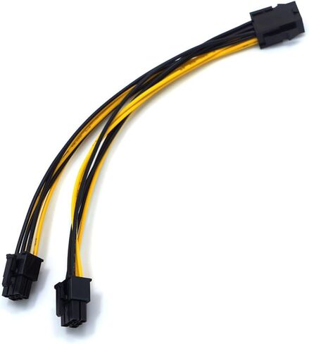 6pin أنثى إلى 6pin pci -e power adapte 6 pin to 2x6 pin 20awg motherboard power cable y - splitter adapter 20cm in Saudi Arabia