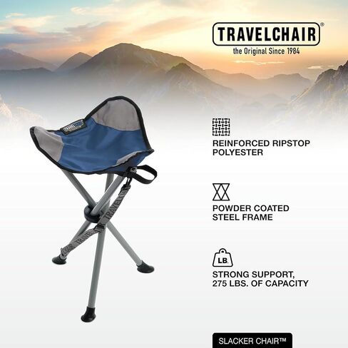 Travel Chair C-Series Slacker™ Folding Tripod, Portable Chair for Outdoor Adventures, Lighter Version of The Original Slacker™ Stool, Black in Kuwait