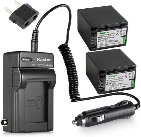 Kastar NP-FV100 Battery (2X) + Charger Replacement for Sony DCR-SR21 SR68 SR88 SX15 SX21 SX44 SX45 SX63 SX65 SX83 SX85 HDR-CX110 CX115 CX130 CX150 CX160 XR160 CX360 CX560 CX700 PJ30 PJ50 Camera in Saudi Arabia