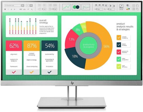 HP ELITERISPLAY E223 21.5 بوصة شاشة LED LED GRAY (1FH45A8#ABA) (متجدد) in Kuwait