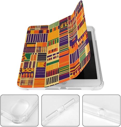 Kente Cloth Pattern Case with Pen Holder Slim Lightweight Trifold Stand Compatible with iPad mini 4/5/6 Mini6（8.3in） in Saudi Arabia