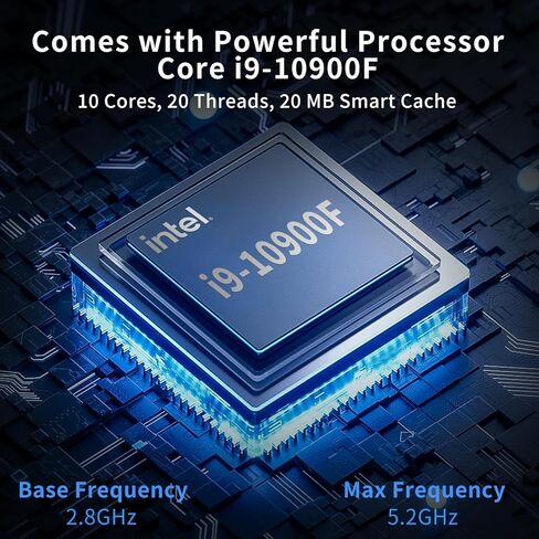 msecore mini pc i9 ، 64g Ram 2t SSD مع Core i9-10900f 10 cores حتى 5.20 GHz ، Geforce RTX3050 6G Card Card Card Card Computer ، 8k ، 1*HDMI ، in Kuwait