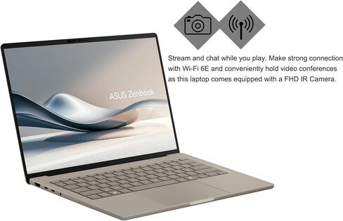 ASUS Zenbook A14 Laptop 14" WUXGA OLED (100% DCI-P3, 600nits HDR) Qualcomm 8-core Snapdragon X Plus (Up to 45 Tops) 16GB RAM 1TB SSD for Creator Business Professional Win11 ICP Hub w/Copilot+ AI in Saudi Arabia