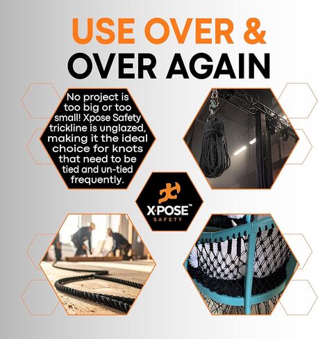 حبل أسود غير مصقول - خط ربط مسرحي بطول 3000 قدم × 1/8 بوصة، بكرة شديدة التحمل، وإدارة الكابلات وربطة الأسلاك - للمسرح، وديكور المسرح، وتطبيقات التزوير والمرافق - سلامة Xpose in Kuwait