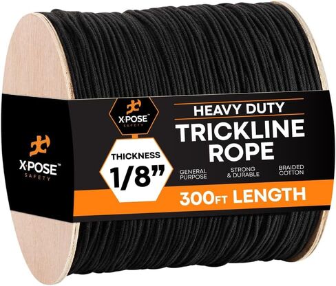 حبل أسود غير مصقول - خط ربط مسرحي بطول 3000 قدم × 1/8 بوصة، بكرة شديدة التحمل، وإدارة الكابلات وربطة الأسلاك - للمسرح، وديكور المسرح، وتطبيقات التزوير والمرافق - سلامة Xpose in Kuwait