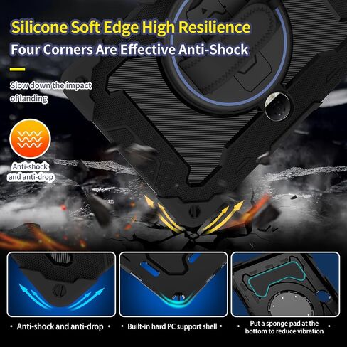 Military-grade shockproof tablet case Compatible with Honor Pad 9 12.1inch Case Tablet, Heavy Duty Shockproof Case Kids Case TPU Case Kickstand Rugged Protective Case with Hand Strap Carrying Strap An in Kuwait