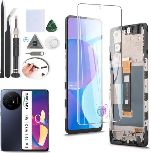 شاشة Ywlrong لـ TCL 50 XL استبدال شاشة LCD Touch Digitizer مجموعة TCL 50 XL 5G T702W مع أدوات （مع الإطار） in Kuwait