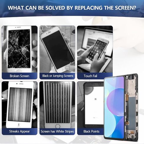 شاشة Ywlrong لـ TCL 50 XL استبدال شاشة LCD Touch Digitizer مجموعة TCL 50 XL 5G T702W مع أدوات （مع الإطار） in Kuwait