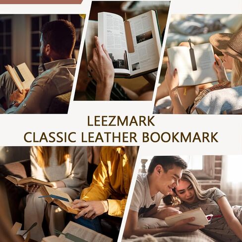 Leezmark 4 قطع من الإشارات المرجعية الجلدية، إشارة مرجعية كلاسيكية مخيطة، إشارات مرجعية بحبل جلدي، علامات الصفحات هدايا القراءة لمحبي الكتب، القراء، علامات الكتب الجلدية للرجال والنساء in Saudi Arabia