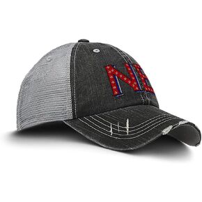 Custom Distressed Trucker Hat Nebraska Red Flag Stars Love Cotton in Saudi Arabia