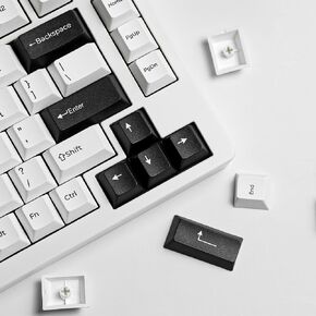 مفاتيح مفاتيح مفاتيح عامة ، مجموعة مفاتيح Keys ، PBT المخصصة ، نمط الحد الأدنى على أبيض على لوحة مفاتيح لوحة مفاتيح لوحة مفاتيح للكرز السوداء ل 61/64/87/104/108 لوحة مفاتيح مفاتيح ميكانيكية Cherry MX (أبيض) in Kuwait