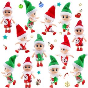 Restroma 12 Pack Mini Christmas Elf Doll Samll Plush Baby Elf Elves Toys for Christmas Party Favor Decoration Accessories, 4 Style in Saudi Arabia