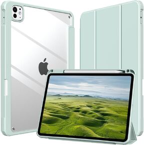 بالنسبة إلى IPAD Pro 11 Inch Case M4 (2024) GEN الخامس ، حالة ذكية واضحة واضحة مع إيقاظ النوم التلقائي والصدمة والإسقاط ، يدعم Pencil Pro و Pencil (USB-C) ، Pink in Kuwait