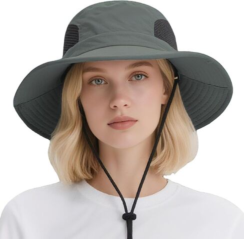 3.5" Wide Brim Sun Hat, UV Protection Beach Bucket Hats Breathable Fishing Hat Packable Bucket Hats for Men Women in Kuwait