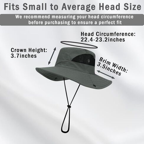 3.5" Wide Brim Sun Hat, UV Protection Beach Bucket Hats Breathable Fishing Hat Packable Bucket Hats for Men Women in Kuwait