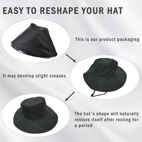 3.5" Wide Brim Sun Hat, UV Protection Beach Bucket Hats Breathable Fishing Hat Packable Bucket Hats for Men Women in Kuwait