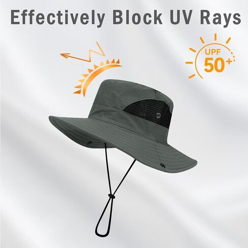 3.5" Wide Brim Sun Hat, UV Protection Beach Bucket Hats Breathable Fishing Hat Packable Bucket Hats for Men Women in Kuwait
