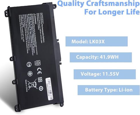 HT03XL L11119-855 استبدال بطارية الكمبيوتر المحمول لـ HP 14M-DH0003DX 14M-DH1003DX 15T-DA000 15T-CS200 15-CW1XXX 15-DB0004DX 15-DA0014DX PAVILION 14 15 15-CS 15-DA 15-DW 15-DW in Saudi Arabia