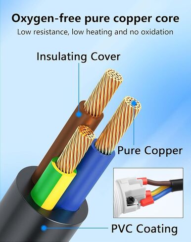 Cerxian Powercon Power Cable ، 16Awg AC PowerCon INPUT إلى PowerCon Output 3 كبل تمديد طاقة دبوس لمصابيح المرحلة ، وشاشات LED ، ورؤوس متحركة ، وأكثر من ذلك (6.6 قدم/2M) in Kuwait