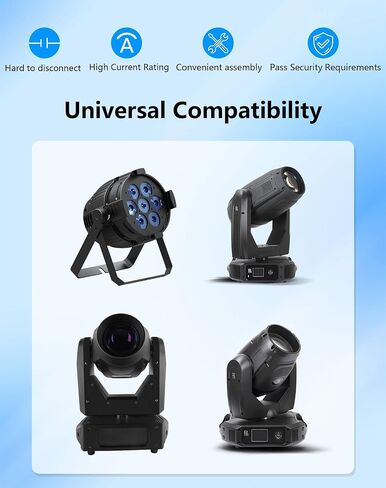 Cerxian Powercon Power Cable ، 16Awg AC PowerCon INPUT إلى PowerCon Output 3 كبل تمديد طاقة دبوس لمصابيح المرحلة ، وشاشات LED ، ورؤوس متحركة ، وأكثر من ذلك (6.6 قدم/2M) in Kuwait