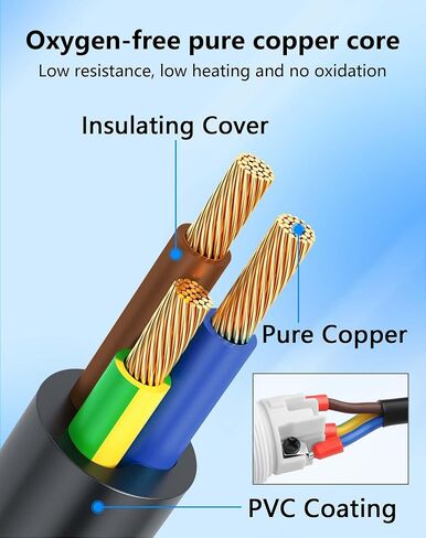 Cerxian Powercon Power Cable ، 16Awg AC PowerCon INPUT إلى PowerCon Output 3 كبل تمديد طاقة دبوس لمصابيح المرحلة ، وشاشات LED ، ورؤوس متحركة ، وأكثر من ذلك (6.6 قدم/2M) in Kuwait
