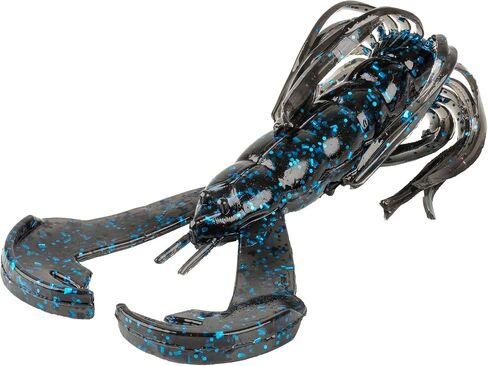 Strike King (RGBLCRW-2) Baby Luau Craw Fishing Eugh ، طعم مخلوق بلاستيكي ناعم ، ومخالب عالية الحركة وتنورة ، وحافة الغضب على براءة اختراع ، 3 بوصات ، 9 عبوات ، أسود وأزرق in Saudi Arabia