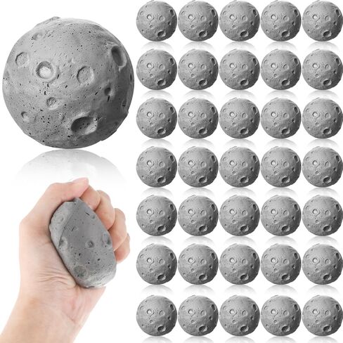 Moon Stress Balls 2.5 Inch Anxiety Fidget Relief Squeeze Balls Soft Foam Toy for Teenagers Students Birthday Party Favors for Adults Finger Exercise School Office (12 Pcs) in Saudi Arabia