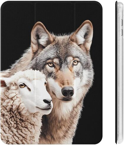 Sheep & Wolf Case with Pen Holder Slim Lightweight Trifold Stand Compatible with iPad mini 4/5/6 Mini4/5（7.9in） in Saudi Arabia
