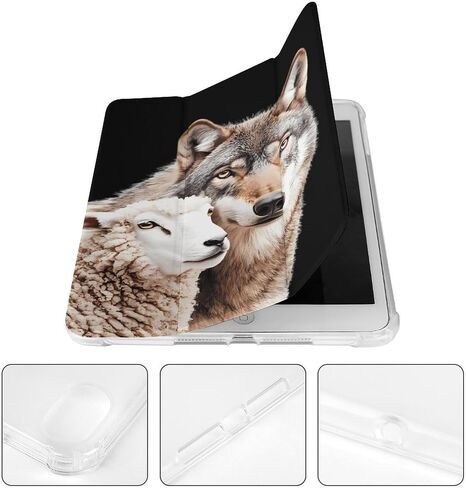 Sheep & Wolf Case with Pen Holder Slim Lightweight Trifold Stand Compatible with iPad mini 4/5/6 Mini4/5（7.9in） in Saudi Arabia