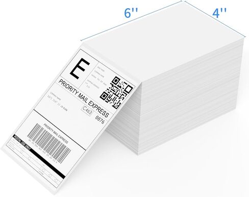 RONGTA 4x6 Thermal Labels, Thermal Fanfold Labels Shipping Labels Compatible with Thermal Printers,Clear Printing,Permanent Adhesive (500PCS 4x6 Thermal Labels) in Kuwait