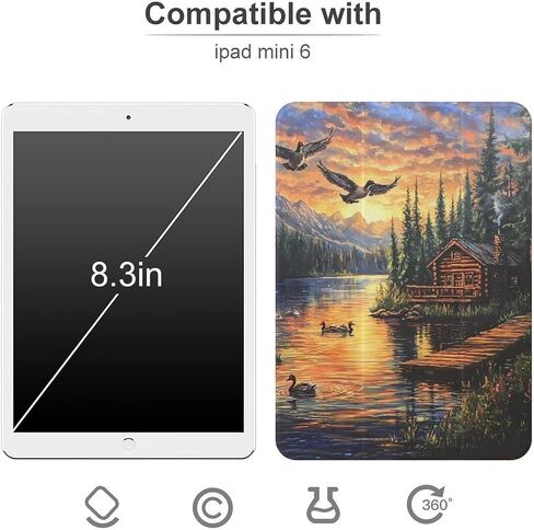 مقال بطب منزل غروب الشمس الجبلي مع حامل القلم رفيع الخفيف الوزن المتوافق مع iPad mini 4/5/6 mini6 （8.3in） in Saudi Arabia