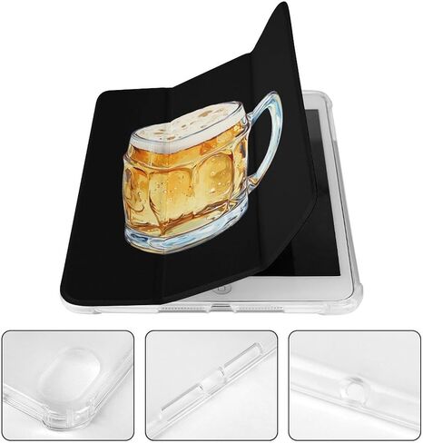 Glass Beer Mug Case with Pen Holder Slim Lightweight Trifold Stand Compatible with iPad mini 4/5/6 Mini4/5（7.9in） in Saudi Arabia