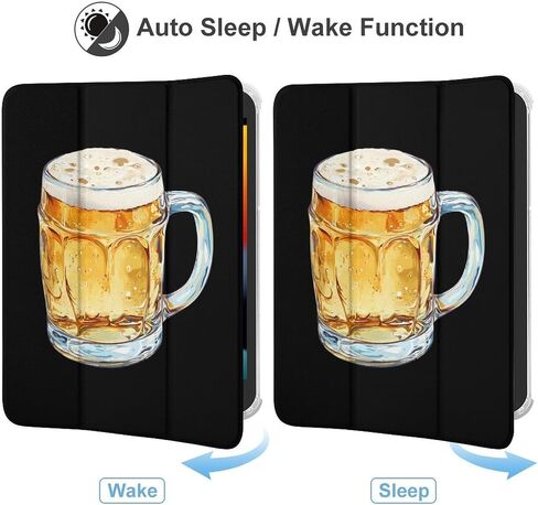 Glass Beer Mug Case with Pen Holder Slim Lightweight Trifold Stand Compatible with iPad mini 4/5/6 Mini4/5（7.9in） in Saudi Arabia