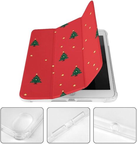 شجرة عيد الميلاد الخضراء مع علبة النجوم مع حامل القلم رفيع خفيف الوزن Trifold حامل متوافق مع iPad Mini 4/5/6 mini6 （8.3in） in Saudi Arabia