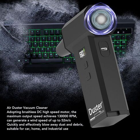 Zunate Cordless Air Duster ومنظف فراغ ، محرك 130000 دورة في الدقيقة مع شفط 9000Pa ، منفاخ كهربائي قابل للشحن لتنظيف لوحة مفاتيح الكمبيوتر بالسيارة المنزلية in Saudi Arabia